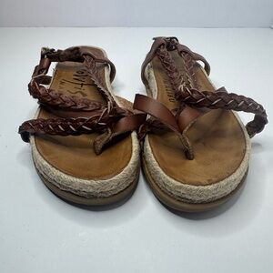 Blowfish Malibu Braided Leather Brown Women's Sandals Size 6.5